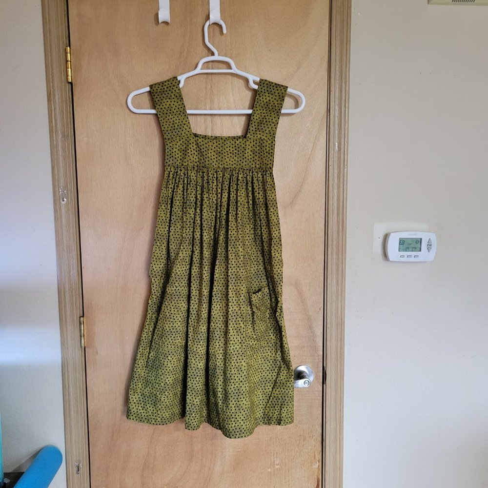 Kitchenwear Apron S/M Green Black Polka Dot See Measurements